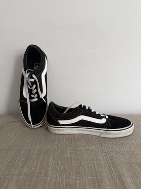 Vans Black and White Low-Top Skate Shoes